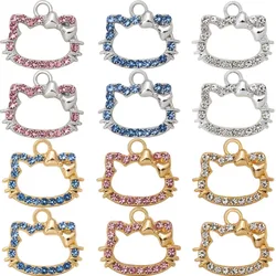 10pcs Hello Kitty Charms for Earrings Bracelets Pendants Necklaces Cartoon Cute Diamond Accessories DIY Jewelry Supplies