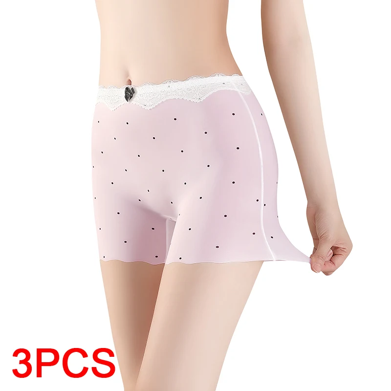 Fashion Women Micro Underwear Women's Shorts Plus Size Shorts Safety Short Pants Ice Silk Summer Under the Skirt Lace Protective