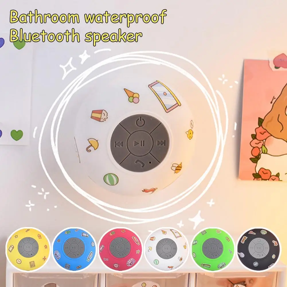

Water Resistant Bluetooth Shower Speaker, Handsfree Portable Speakerphone Control Buttons And Dedicated Suction Cup For Showers