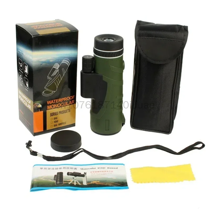 New 10x42 Monocular Telescope High Power Hd Vision Low Light Night Vision For Bird Watching Hunting Stargazing Outdoor Travel