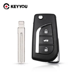 KEYYOU 3 Buttons Flip Remote Key Shell Case For Toyota Camry Levin Corolla Reiz Highlander TOY48 Blade