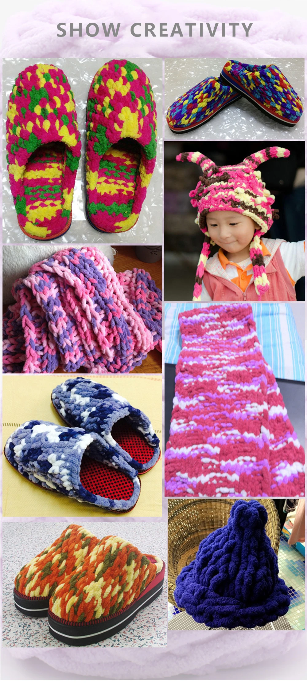 1 Ball Lce Line Blended Chenille Colorful Dye Scarf Hand-knitted Yarn For Knitted Scarf Slippers Hat Gloves 100g