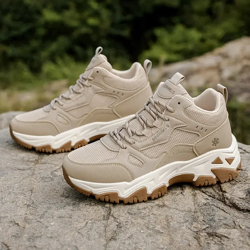 

Весенняя дышащая мужская походная уличная обувь на шнуровке, нескользящие спортивные повседневные женские кроссовки для треккинга, большие размеры 46
