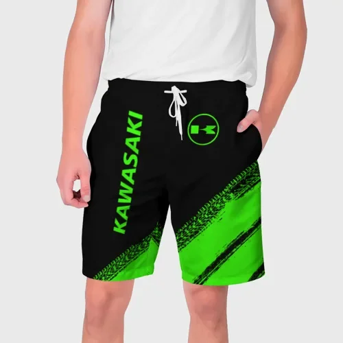 

Printed motorcycle riding shorts, quick drying breathable sports Kawasaki riding shorts