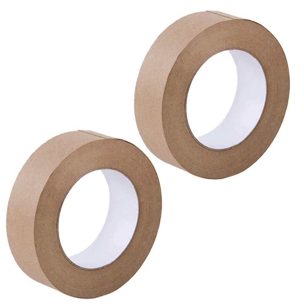 

Kraft Paper Tape 2 Roll Brown Sealing Moving Sticky Boxes Adhesive Refills Packaging Accessory Household CartonWritable Flatback