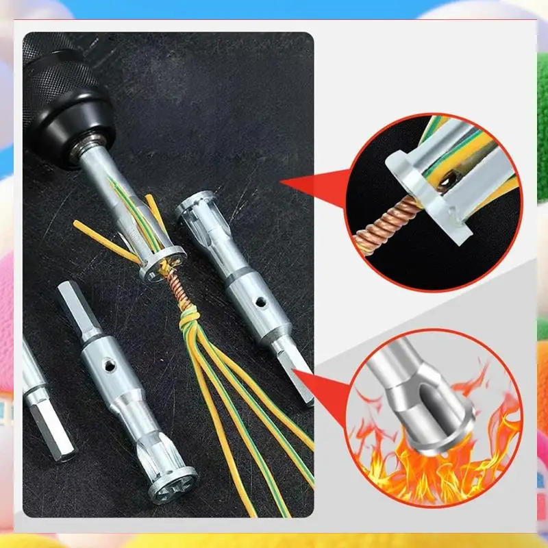 Wire Stripping And Twisting Tool,For Drill Wire Nut Twister Wire Stripper Cable Wire Connector Tool,Hex Shank Cable Wire-ABUA