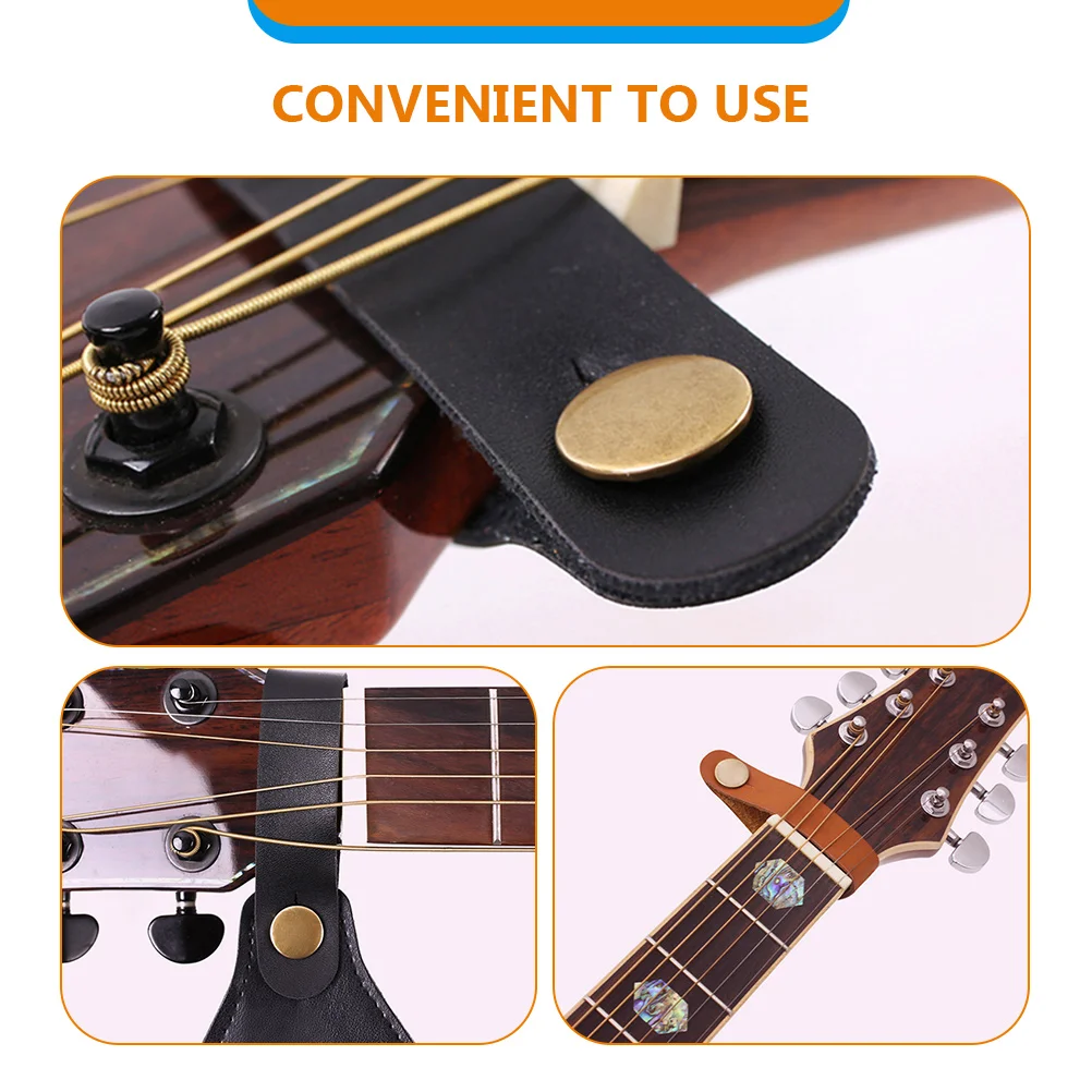 

2 Pcs Headstock Neckband Guitar Strap Lock Accessories Folk Fixing Straps Tie Button