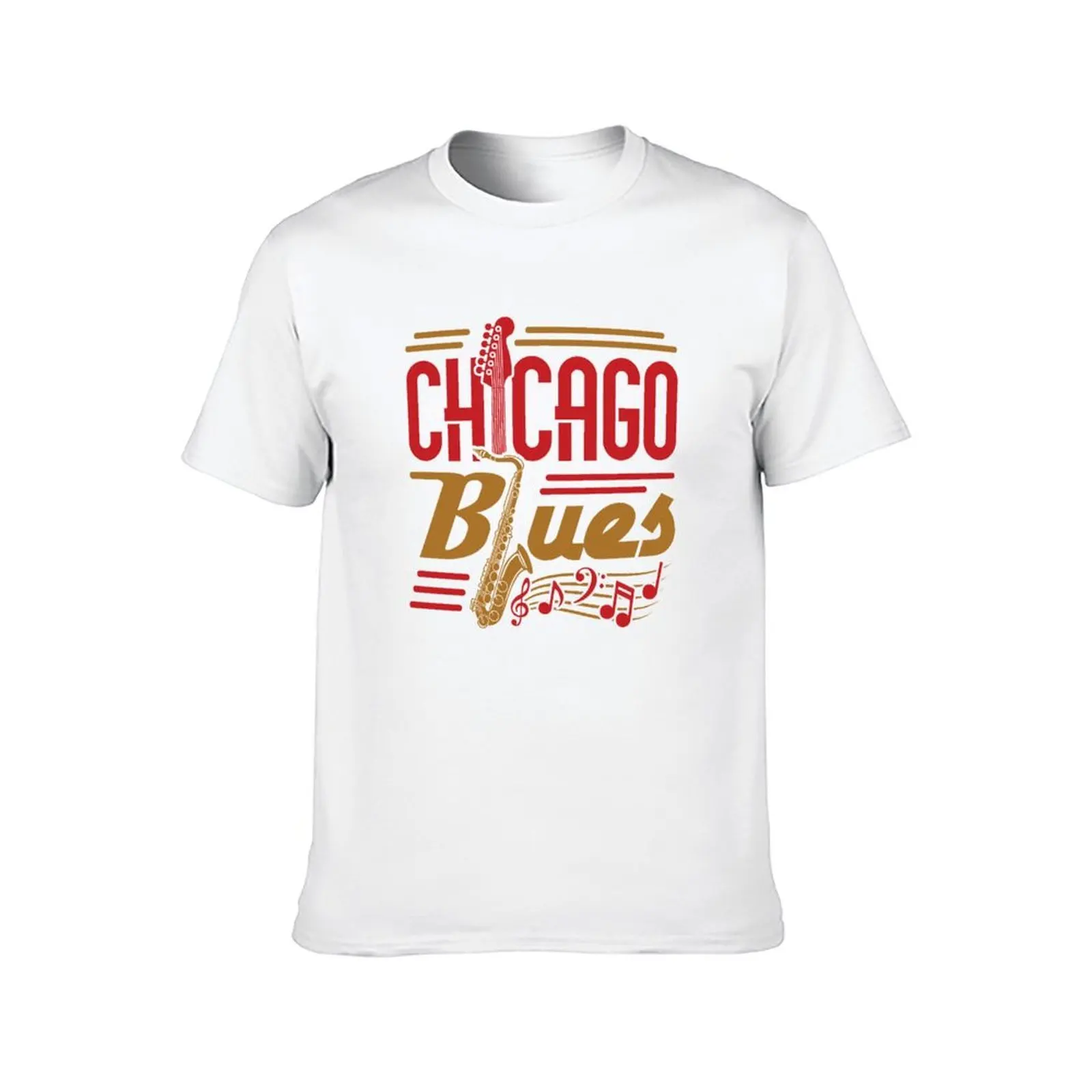 Chicago Blues Music Musician T-Shirt cotton t shirt pack t shirts for man cotton T-Shirt