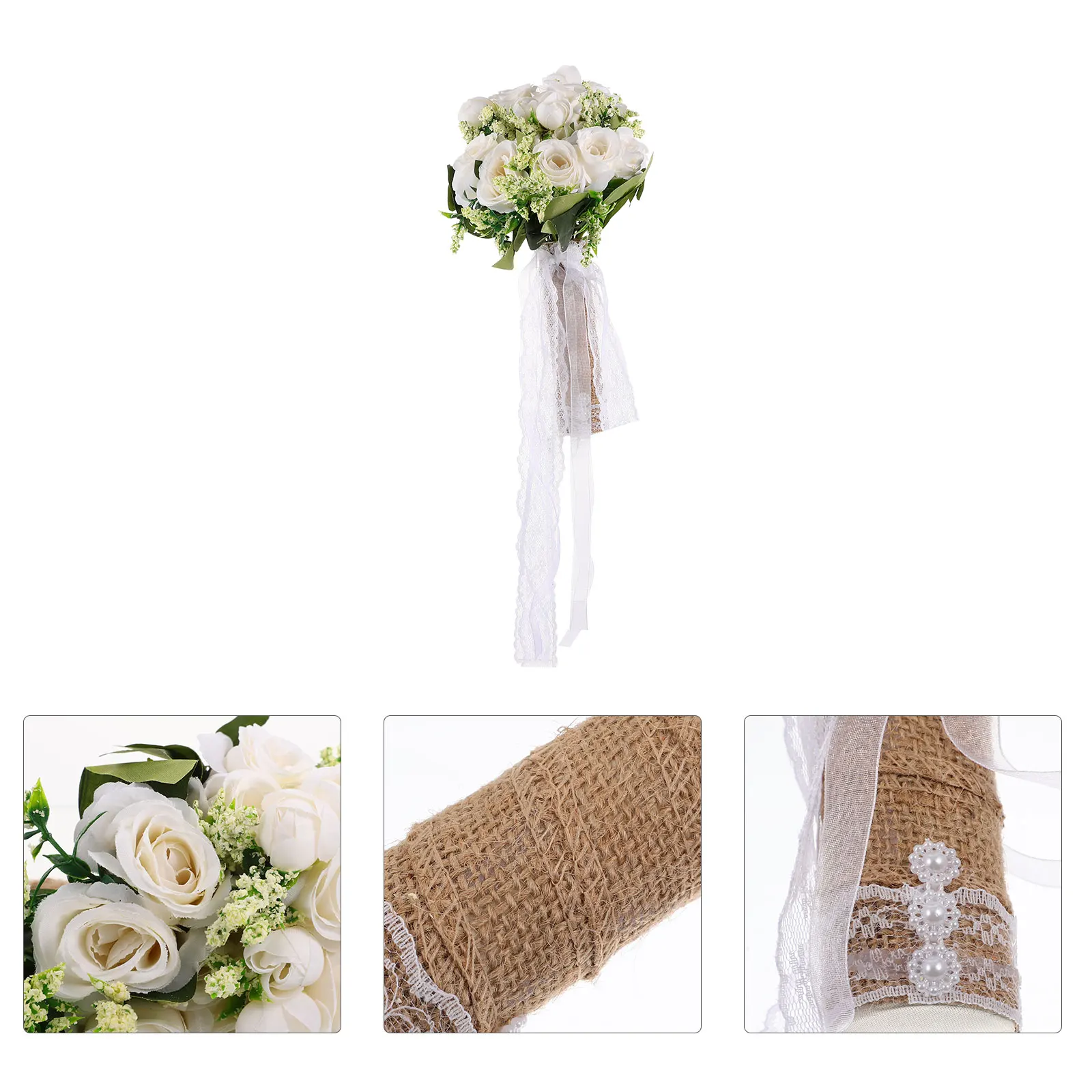 

Wedding Bridal Faux Bridesmaids Holding Flower Silk Cloth Flower Decor Artificial Bunch Lifelike Roses Bride Photo Prop Supplies