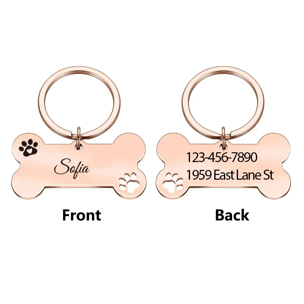 1 pc novel font Laser Engraving Dog Tag Customized Name Personalized Dog Tags Personalized Pet ID Tag For Dog