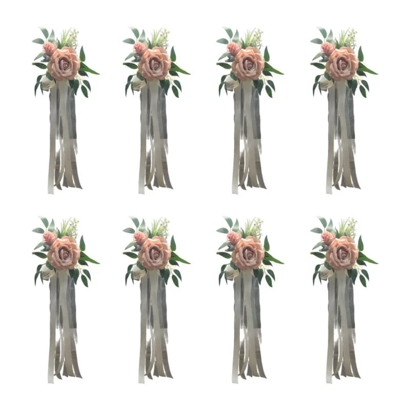 教会のベンチのための6つの豪華なピューの花の花の飾り式飾りエレガントな椅子バックフローラル装飾