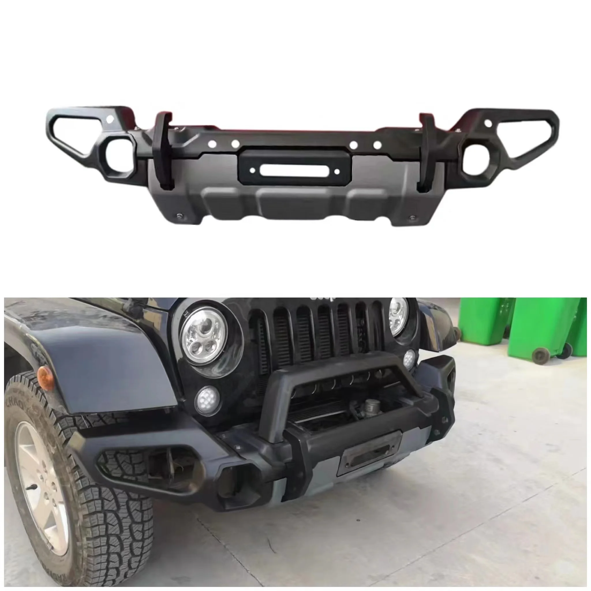 Black Powder-Coated Car Offroad 4x4 Auto Accessories RR front bumper for Jeep Wrangler JK 2007-2017