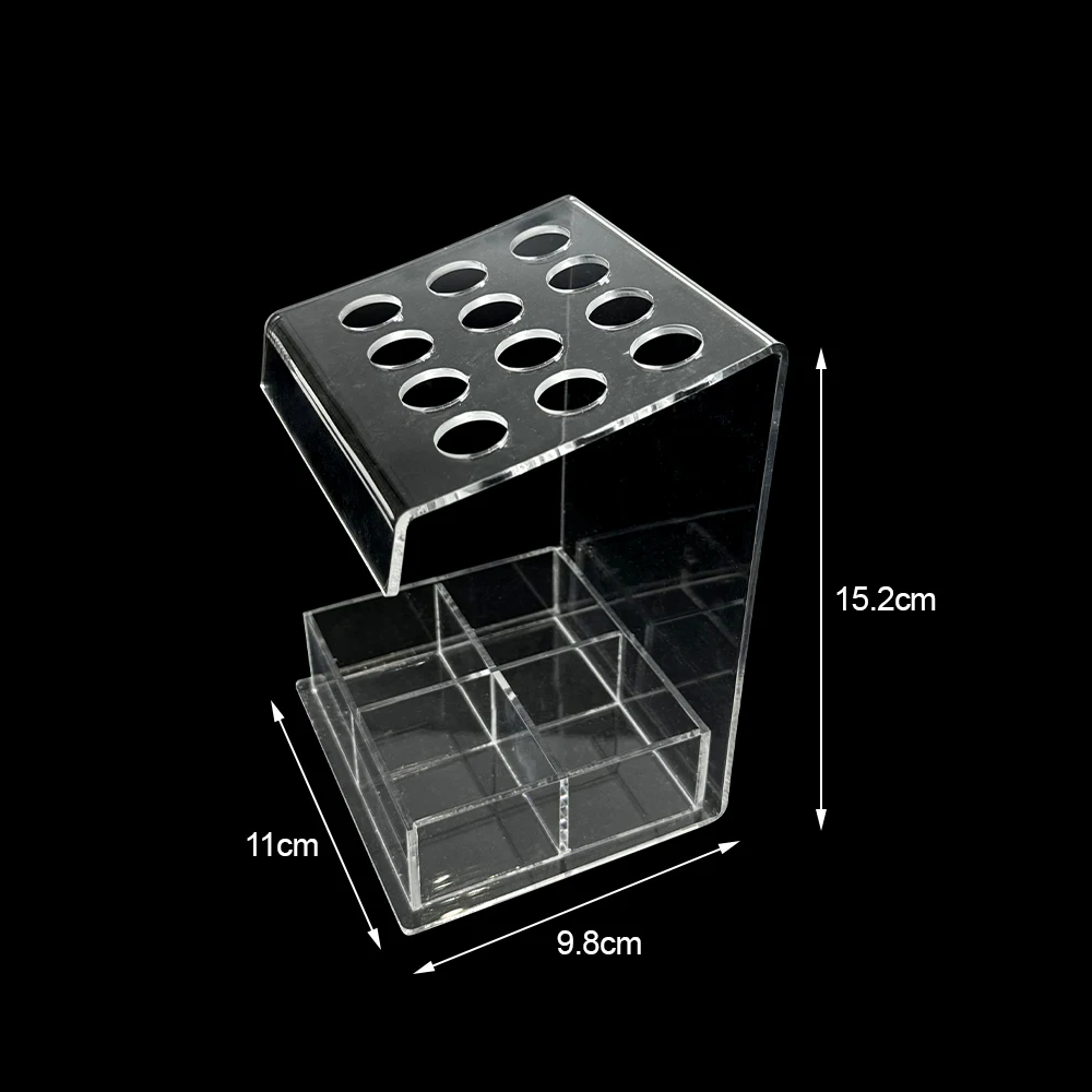 Soporte de resina compuesta Dental, 12 agujeros, 4 almacenamiento, caja acrílica transparente, aplicador de resina adhesiva para odontología, organizador dispensador