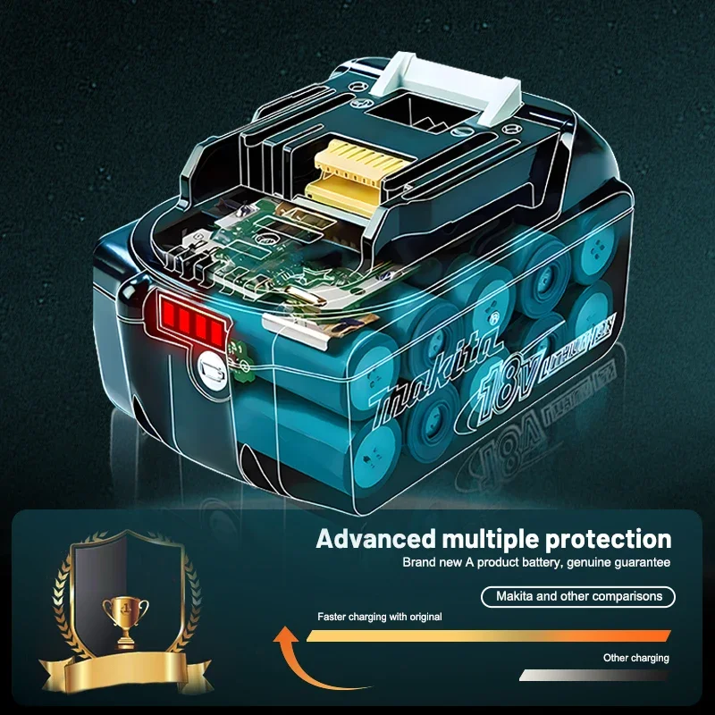 بطارية ماكيتا أصلية 100%، بطارية قابلة لإعادة الشحن 18 فولت 6.0 أمبير في الساعة، تحل محل ماكيتا BL1830B L1840B L1850B L1860B، بطارية أداة الطاقة #2