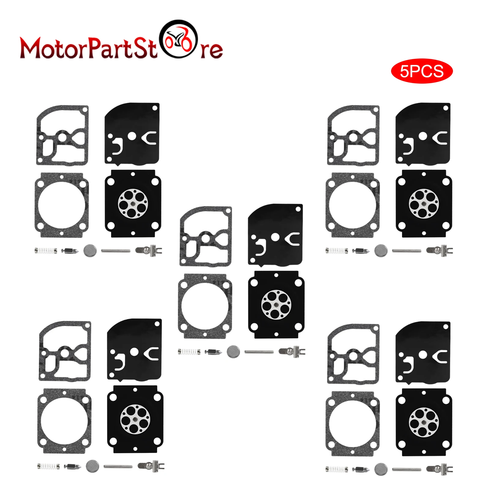 5 Sets Carburetor Repair Rebuild Kit Diaphragm Gasket for ZAMA RB-155 RB-164 Stihl BG66 BG86 Blowers C1M-S144 MS180 MS170