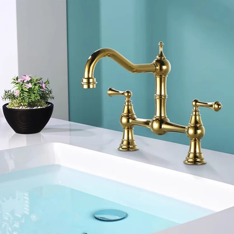 

Смеситель для кухни из матового золота, золотой кран для наполнения котелков, настольный, черный, для горячей и холодной воды, черный смеситель для раковины, лейка, латунь