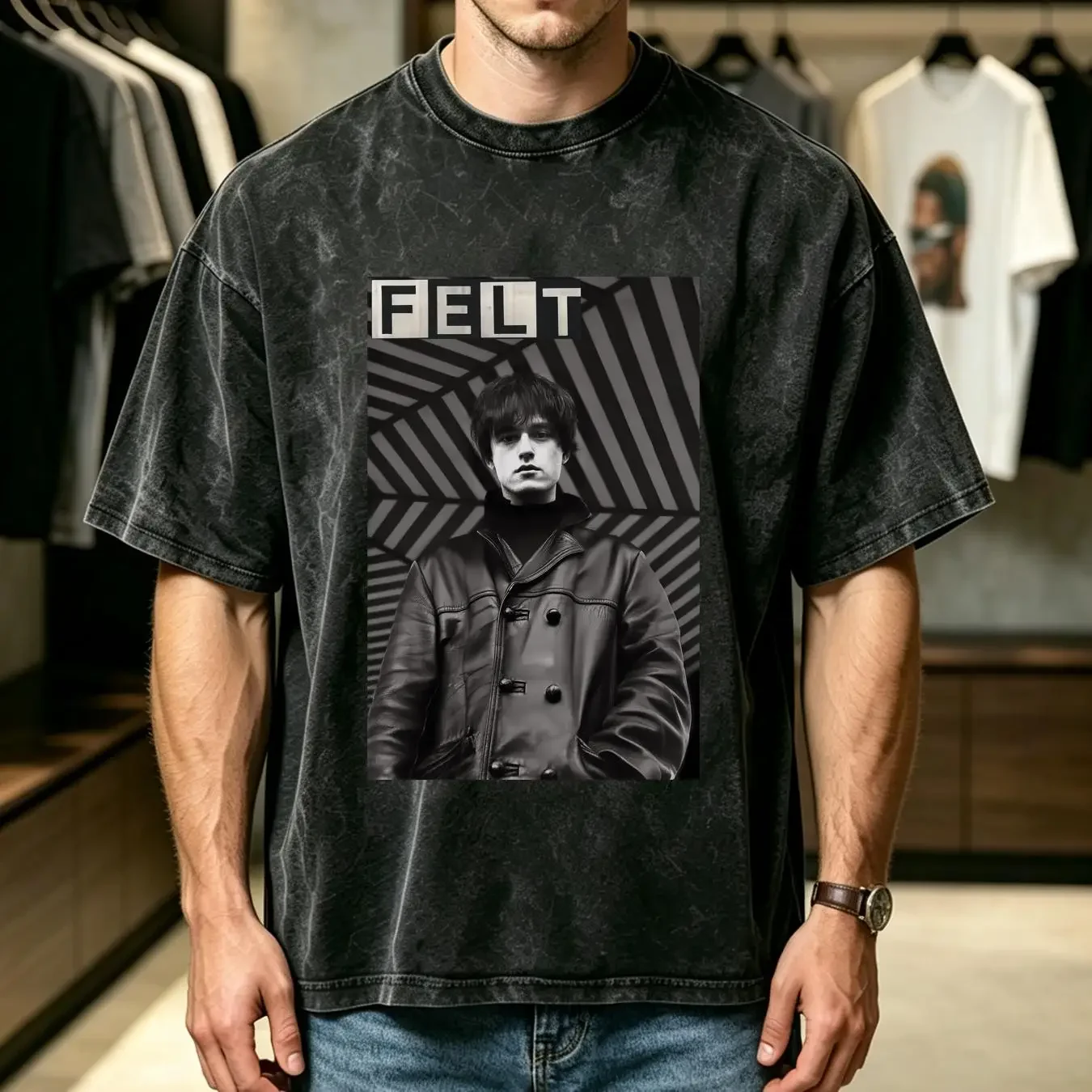washed T Shirt Lawrence Felt long or short sleeves vintage Washed Stylish Top For Everyday Wear Versatile homme fashion graphic