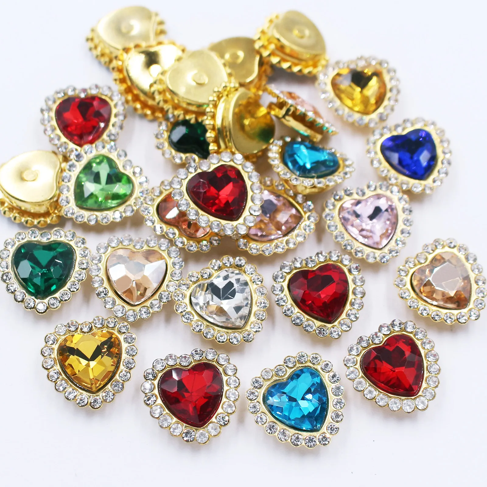 

20PCS 10mm Sunflower Claw Sew On Rhinestones Decorative Buttons Shiny Crystal Stones Glass Beads Strass Trim Sewing Rhinestones