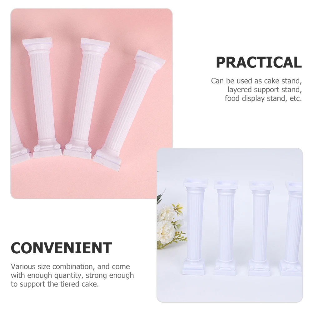 

24pcs Tier Roman Column Cake St Base 7 12 5cm 17 5cm White Pillars Wedding Decor Birthday Anniversaries Cake Display St Set
