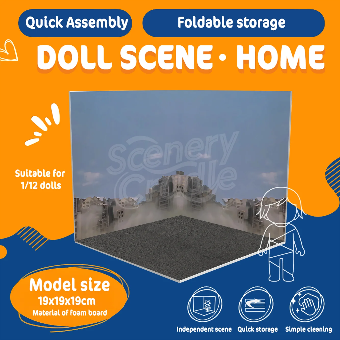 DIY 블라인드 박스 피규어 모델 인형 장난감 소품 장면 배경 디스플레이 보드 - 수집용 피규어용 PVC 코티지 테마