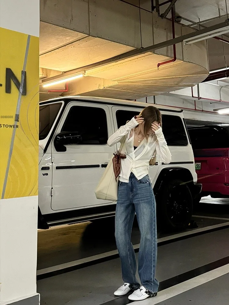 

Женские джинсы с высокой талией из хлопка, прямого кроя, осенне-зимние, облегающие, в стиле ретро, с эффектом утяжки живота, длиной до щиколотки, на молнии