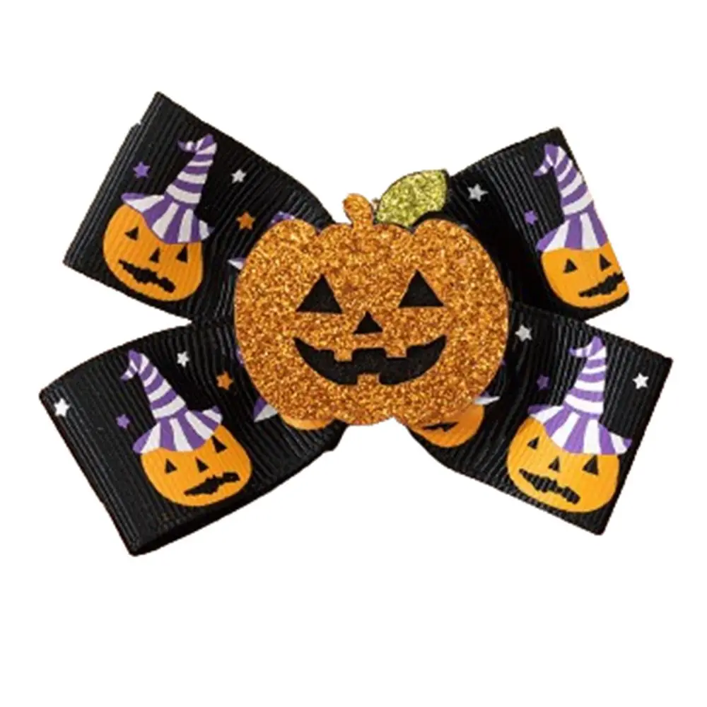 Fashion Ghost Halloween Bow Hair Clip Funny Hairpin Pumpkin Hairpin Eyeball Creativity Bat Duckbill Clip Party