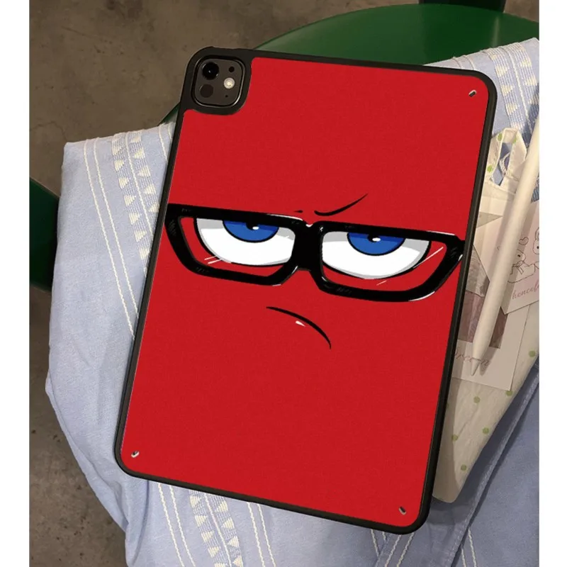 Unique Cartoon Angry Face Glasses Tablet Case For iPad Mini 6 7 8.3