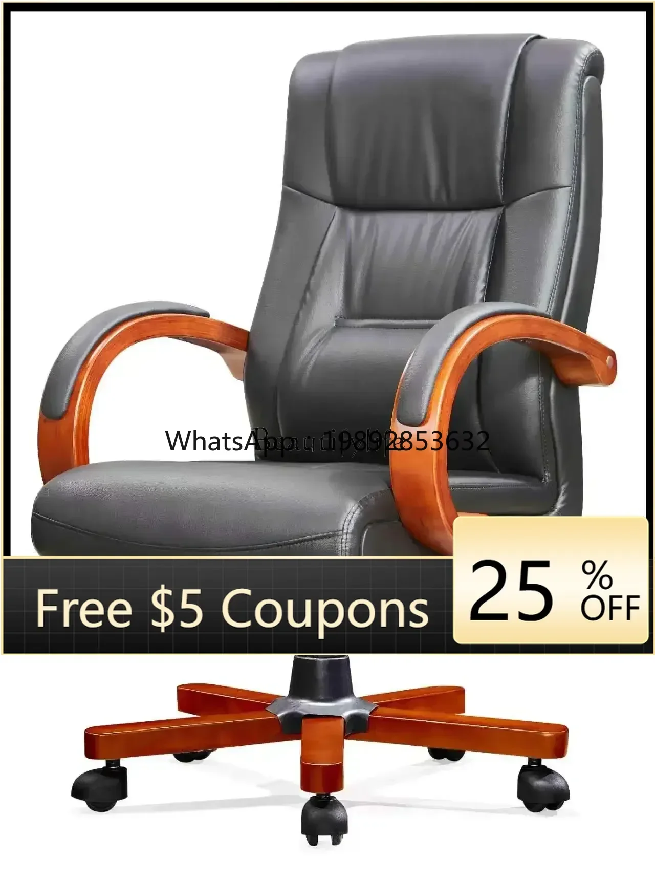 

Italian Men Vintage Office Chair Black Lounge Wood Study Designer Armchair Office Chair Swivel Cheap Sillas De Oficina Furnit