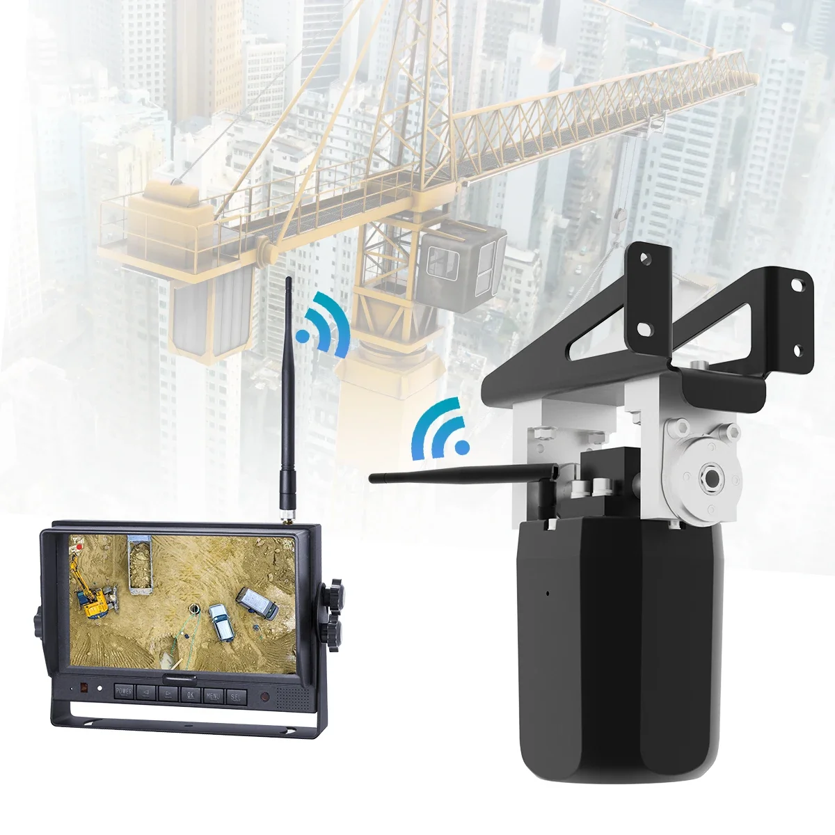 STONKAM Waterproof IP69K wireless tower crane Camera System with auto 30X zoom wireless monitor