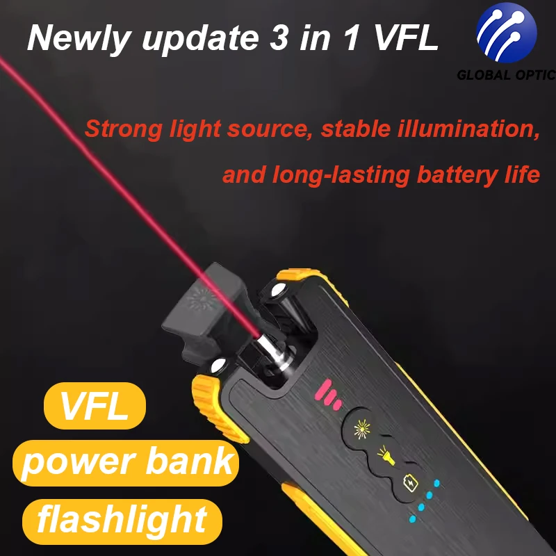 Rechargeable 3200mAh Battery Fiber Optic Visual Fault Locator 50mw 15/30/50mw VFL Red Pen Power Bank Fiber Optic Cable Tester