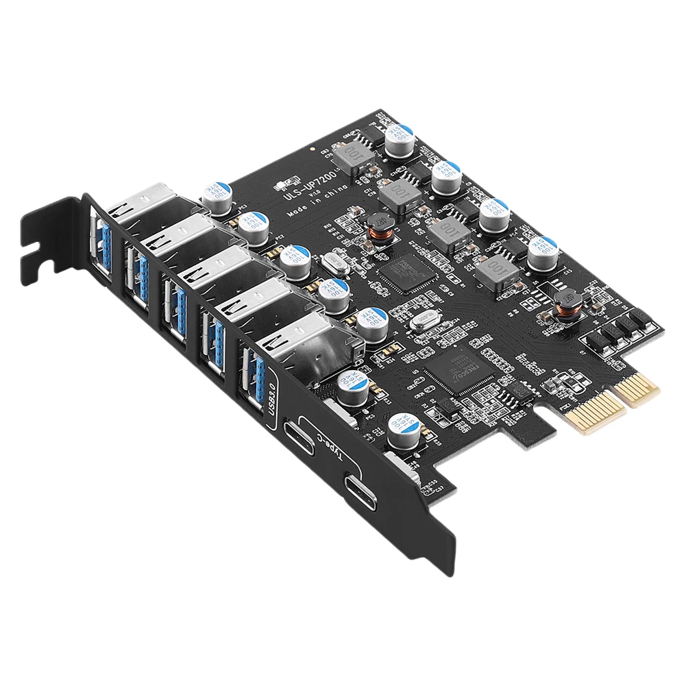 PCIe USB 3.0 Дополнительная карта 5 USB3.0 TPYE-A и 2 карты расширения TPYE-C Поддержка Windows XP/Vista/Server/7/8/10 Конвертер-концентратор 5 Гбит/с