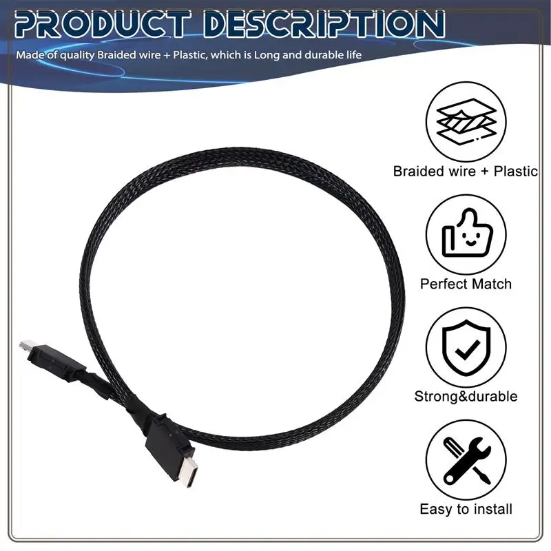 

Надежный кабель PCIE 4.0 X4 GEN4 SAS4 Oculink SFF-8611 Плетеный мягкий удлинительный кабель GPU SSD Oculink 4X посеребренный провод 24 Гбит/с, P