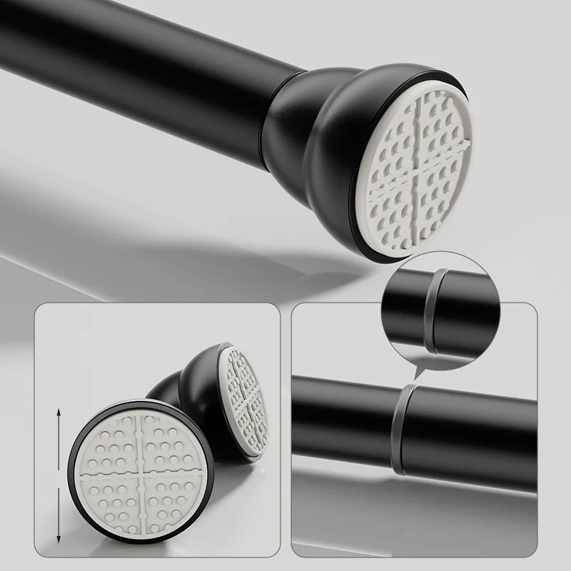 70-280 cm Adjustable Stainless Steel Drying Rack Without Drilling Telescopic Rod Curtain Rod for Balcony Bathroom