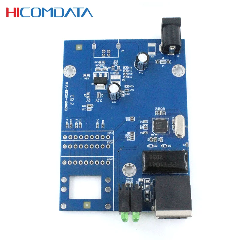 10/100M 1 Fiber port and 1 RJ45 Media Converter PCB Single Mode fiber Port PCB 10/100M 1F1E