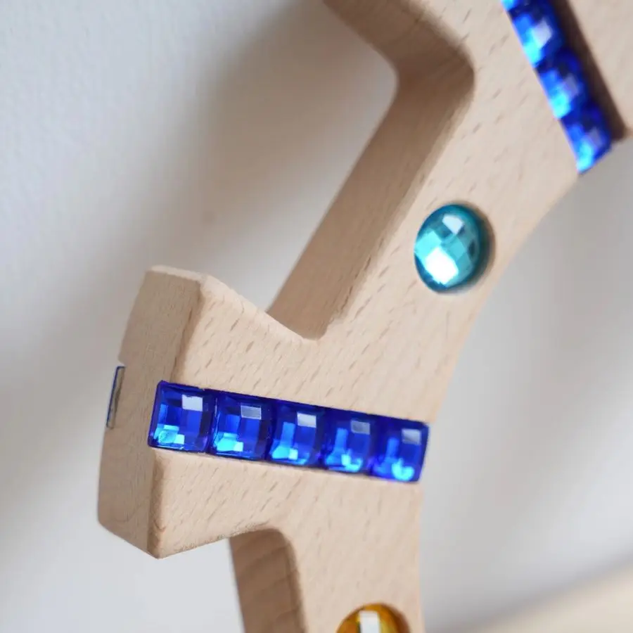 Children's wooden gemstone building blocks, irregular Roman beech wood, unpainted acrylic stacking toys, wholesale from source