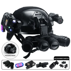 Children's Tactical Helmet Set With Four-Eye Night Vision Model & Flashlight & Laser Sight Multi-Functional Combat Equipment Toy