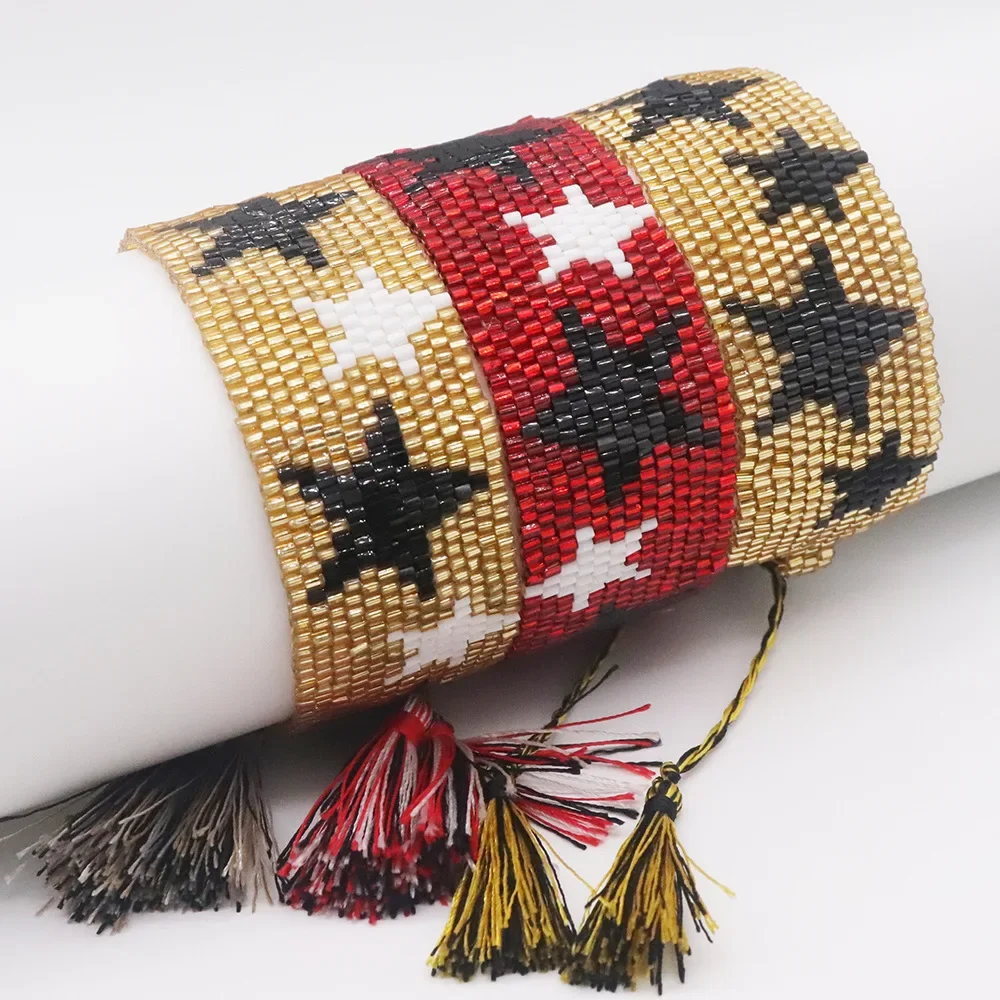 

Rice Ball Bracelet Hand woven Versatile five-pointed star Retro Simplicity Bohemia Adjustable Unisex Beaded Bracelet