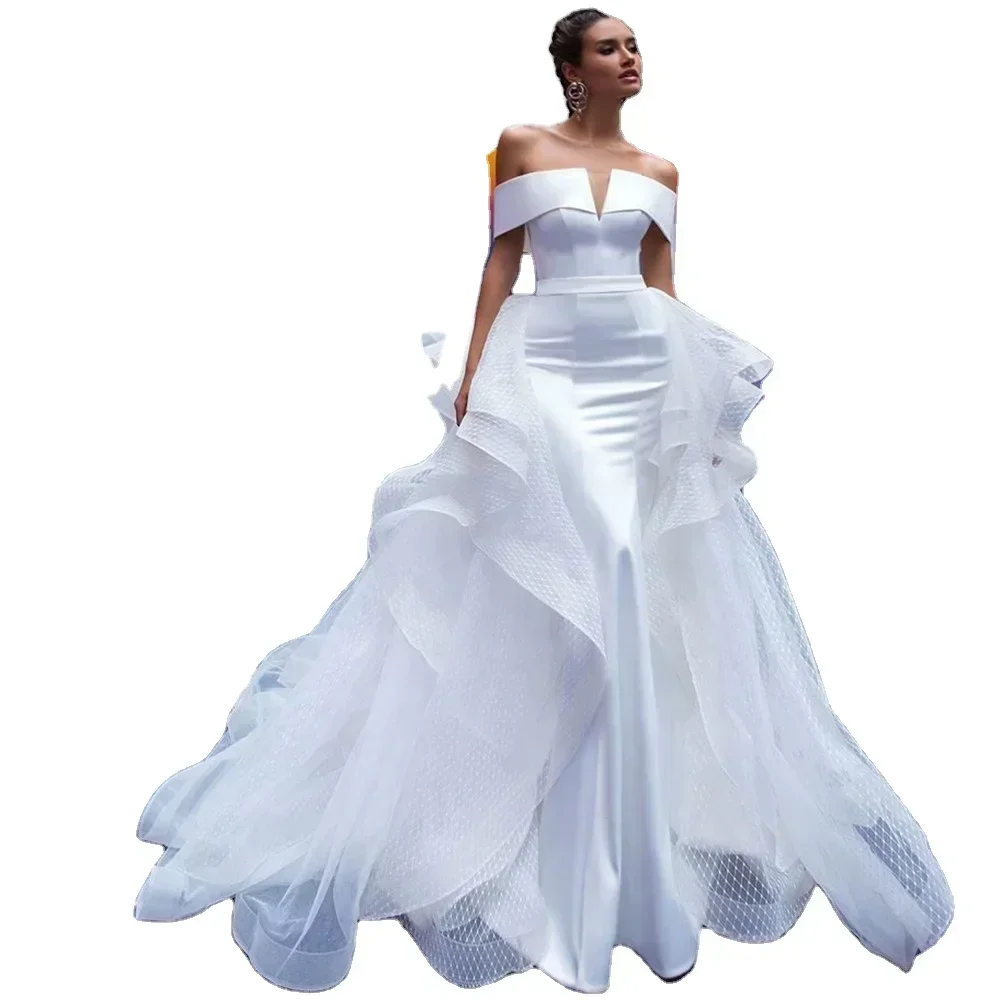 Customized Bridal Dress New Mermaid Wedding Gowns Sexy Africa With Detachable Train Cheap Dresses