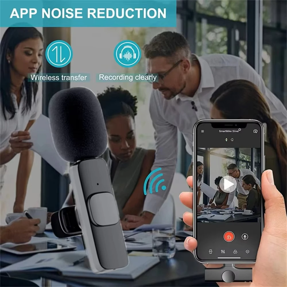 ميكروفون Xiaomi اللاسلكي Lavalier صغير محمول لتسجيل الصوت والفيديو لألعاب البث المباشر لهاتف iPhone Android #5