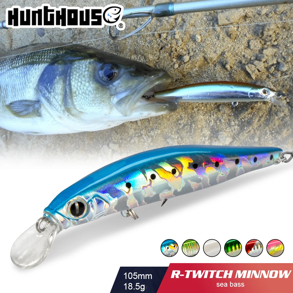 Hunthouse الفنان أسماك الصيد إغراء 105 مللي متر 18.5 جرام البحر الصيد الصلب غرق الطعوم Jerkbait Wobblers تويتش عمل لسمك السلمون المرقط LW401