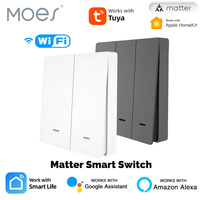 MOES Tuya WiFi Matter Smart Switch Light Button APP Remote Control EU Verison For Alexa Google Home Apple Homekit Smartthings