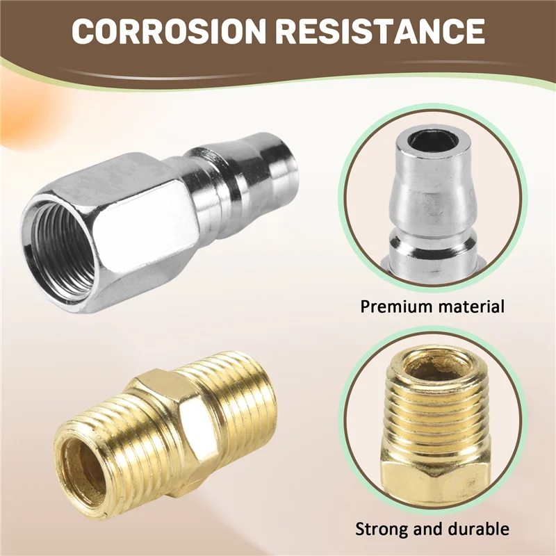 

2025 Trend10pcs 1/4 Inch BSP Air Line Hose Compressor Fitting Connector Coupler Quick Release Pneumatic Parts For Air Tools Hard