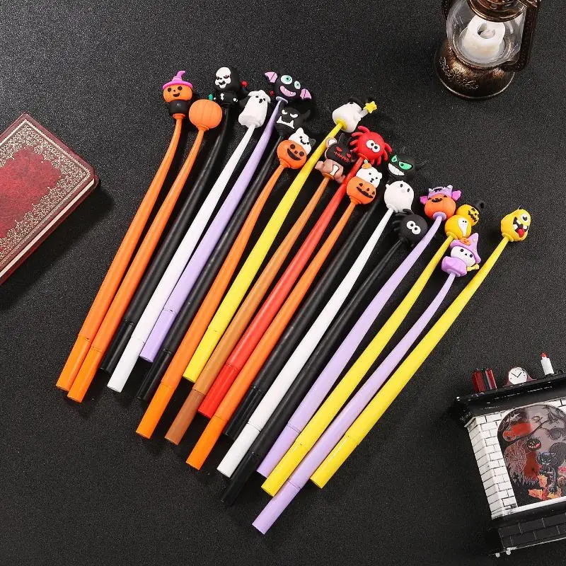 

5 шт., 0,5 мм, нейтральная ручка, серия Хэллоуина, тыква, призрак, тряска, креативная милая гелевая ручка, студенческие призы, канцелярские принадлежности, письменные принадлежности