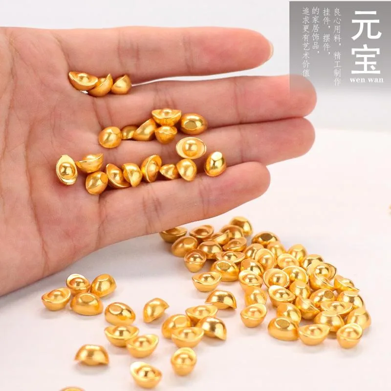 Originality Solid Sand Gold Small Yuanbao Mini Ornaments Living Room/Office Decoration Manual DIY Cornucopia Accessory Wholesale