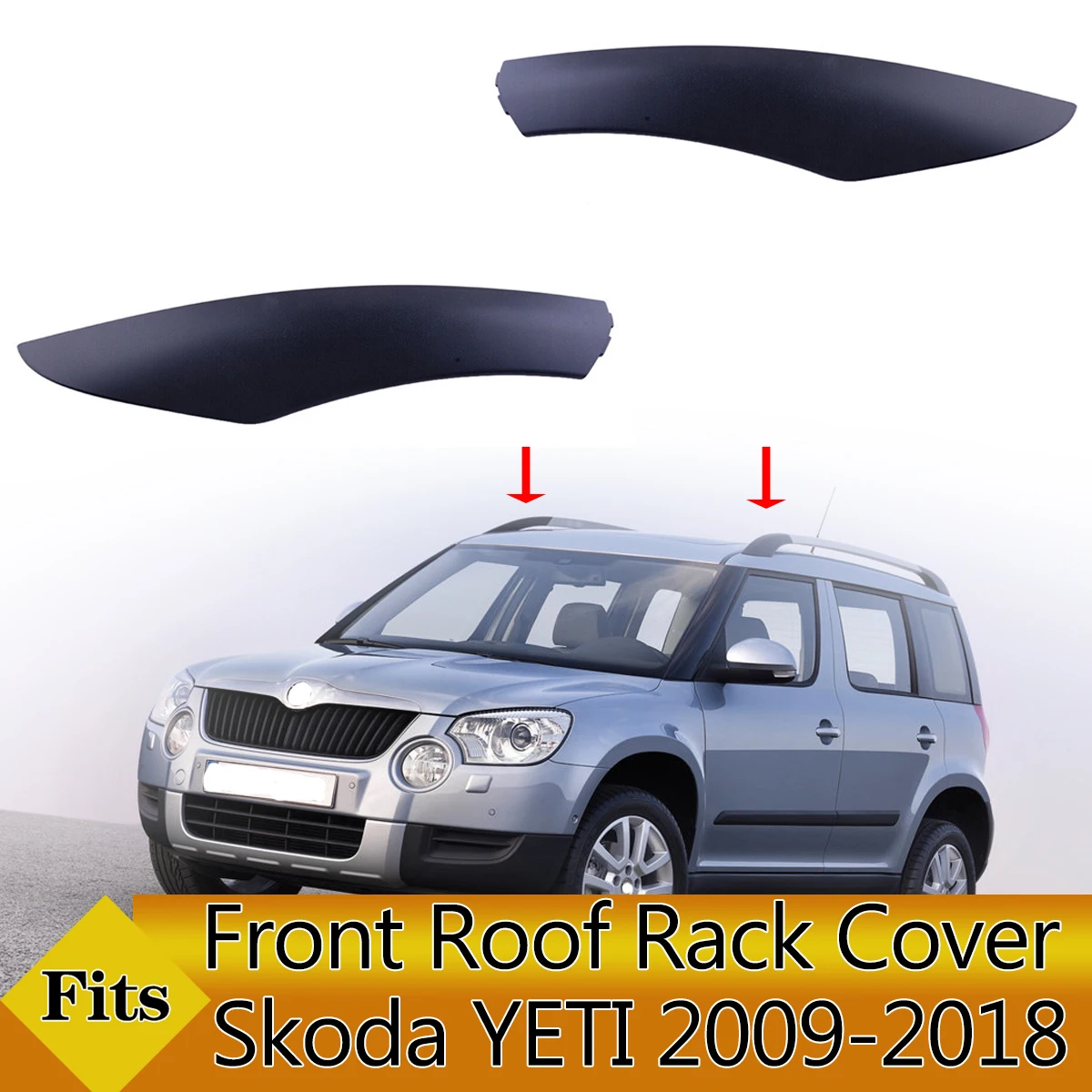 Front Roof Rack Cover Roof Luggage Bar Rail End Shell Plasitc Cover Replacement For Skoda Yeti SUV 2009-2018