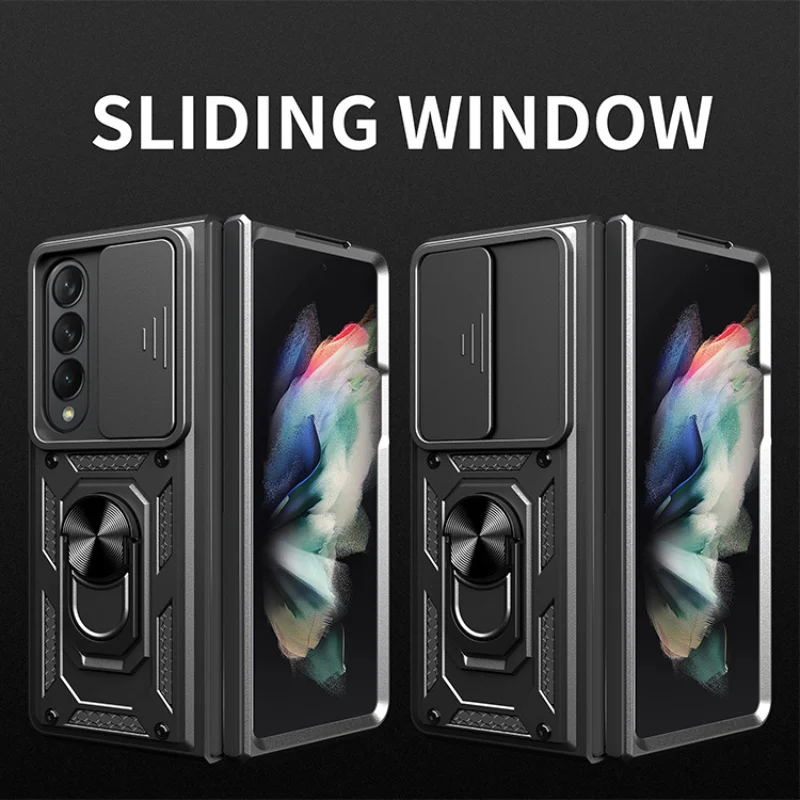 Cases For Samsung Galaxy Z Fold 5 4 3 Z Flip 5 4 3 Shockproof Armor Slide Camera Lens Protection Cover