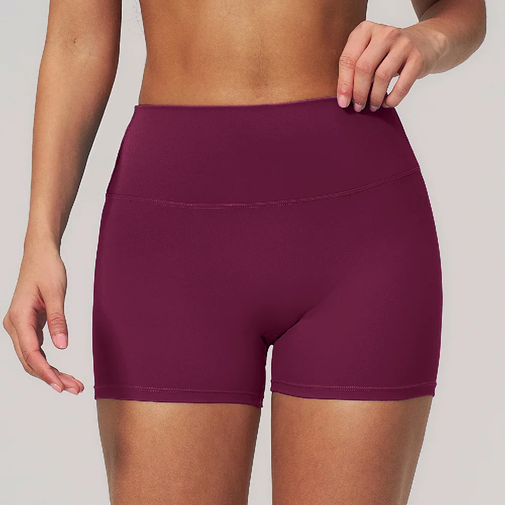 Women Gym Pants Solid Color Yoga Shorts High Waist Workout shorts Breathable Fi… - Image 5