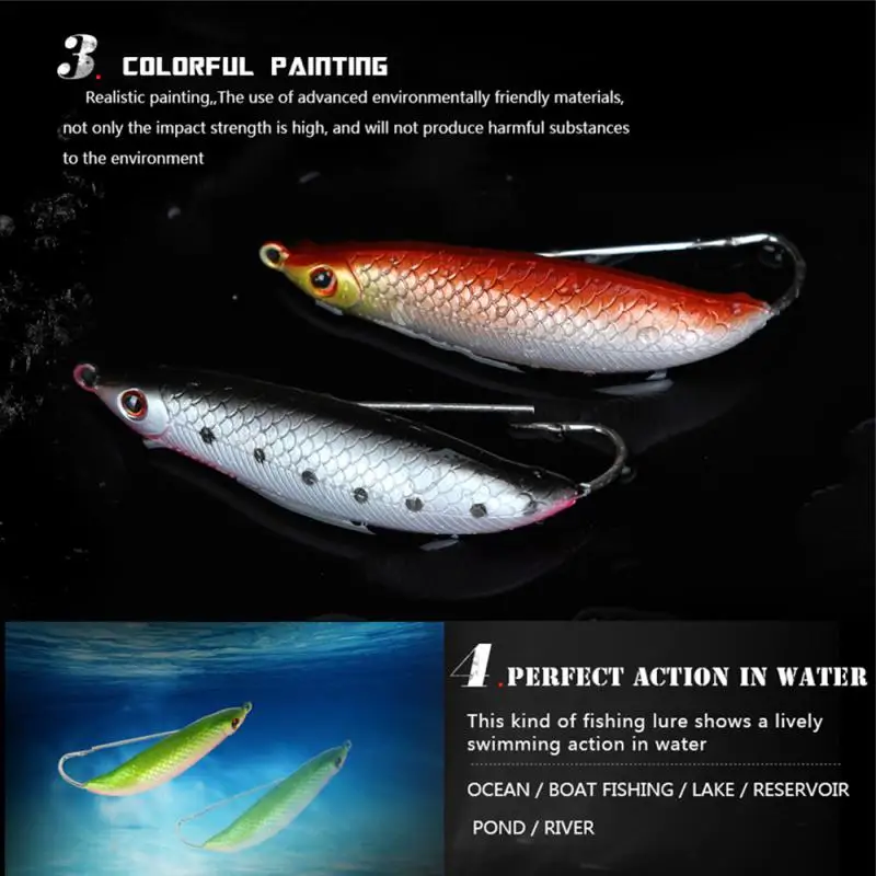 7.3g6.5cm Plastic Sequins Minolua Hard Bait Anti-hanging Bottom Luya Sequins Artificial Plastic Crankbait Fishing Tackle