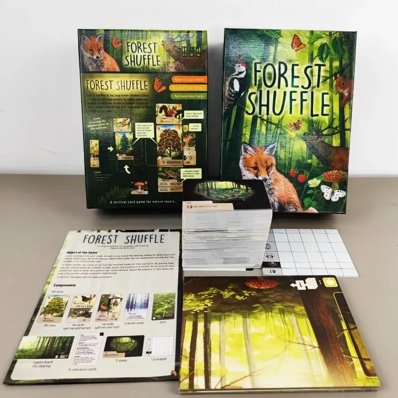 السياحية بيير فورست شافل النسخة الإنجليزية Forest Shuffle مجلس بطاقة الألعاب جمع بطاقة لعبة متعددة اللاعبين جمع غير رسمي