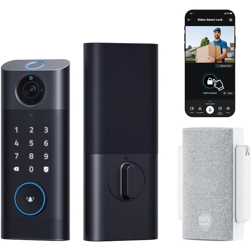 Video Smart Lock S330, Smart Wi-Fi Deadbolt for Front Door, App Remote Control, No Monthly Fee, SD Card Required, Chime Included